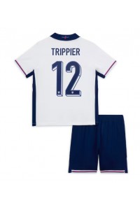 Englanti Kieran Trippier #12 Jalkapallovaatteet Lasten Kotipeliasu EM-Kisat 2024 Lyhythihainen (+ Lyhyet housut)